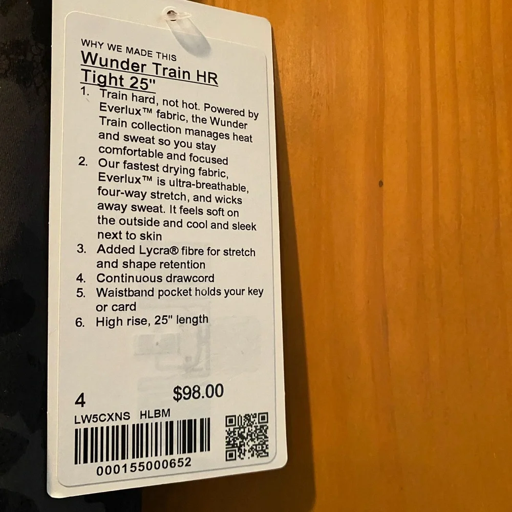 Lululemon Women’s Wunder Train HR Tight 25” NWT Size 4 - Picture 3 of 5